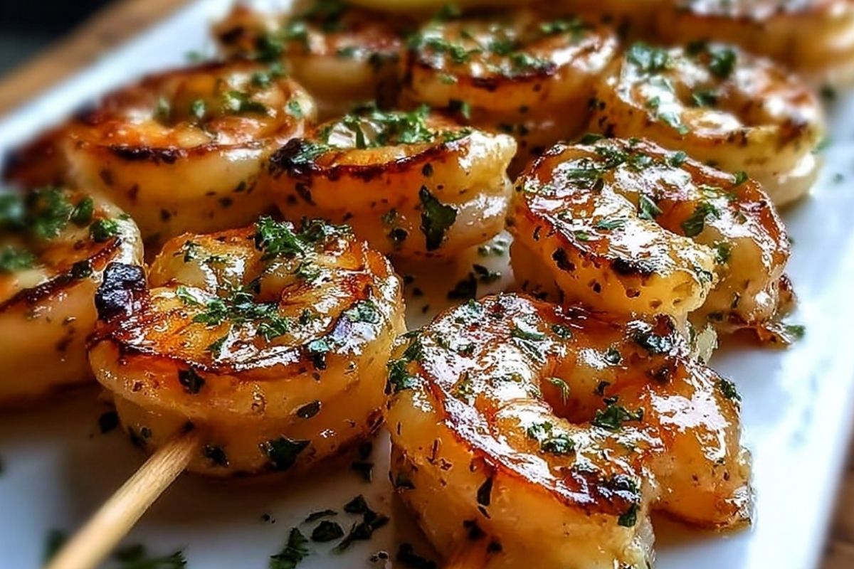 Garlic Parmesan Shrimp Skewers