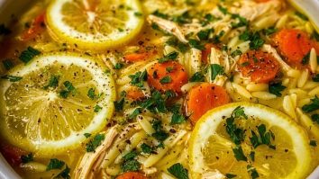 Greek Inspired Lemon Chicken Orzo Soup