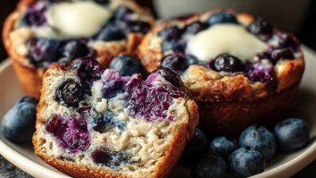 Healthy Protein-Packed Blueberry Cottage Cheese Muffins
