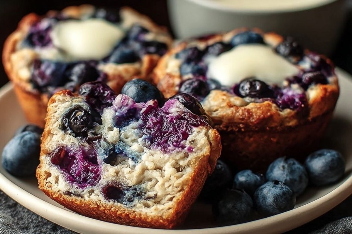 Healthy Protein-Packed Blueberry Cottage Cheese Muffins