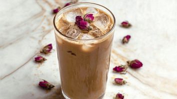 Iced Cardamom Rose Latte