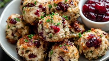 Irresistible Cranberry Turkey Stuffing Balls