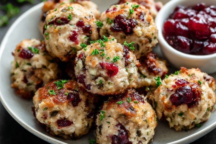 Irresistible Cranberry Turkey Stuffing Balls