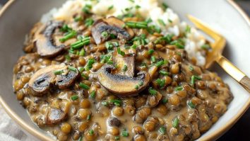 Lentil Mushroom Stroganoff