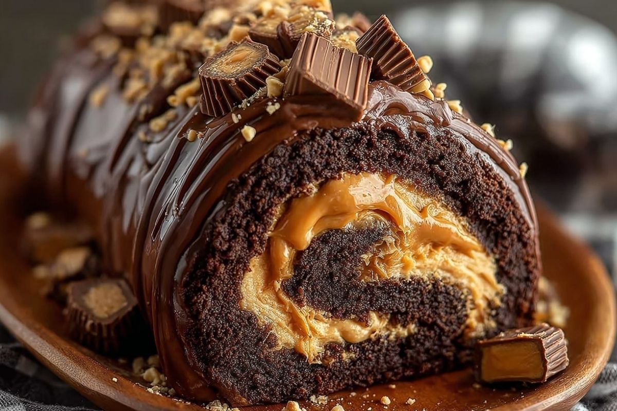 Peanut Butter Cup Chocolate Roll
