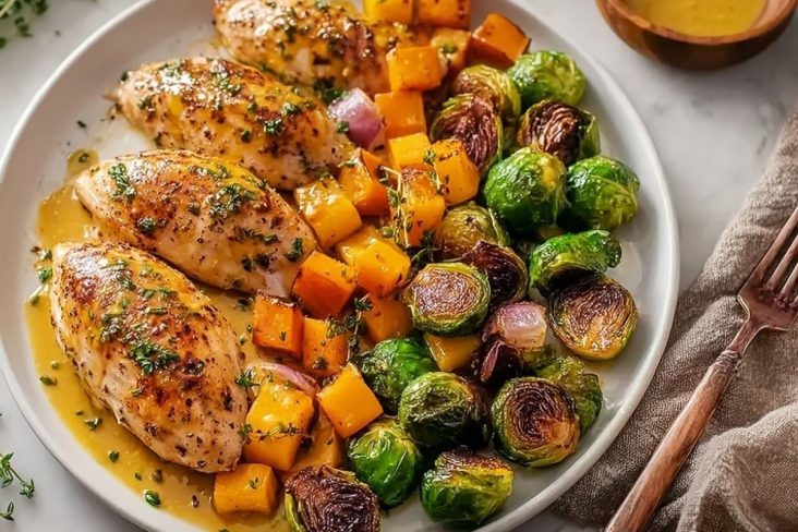 Sheet Pan Honey Dijon Chicken with Veggies