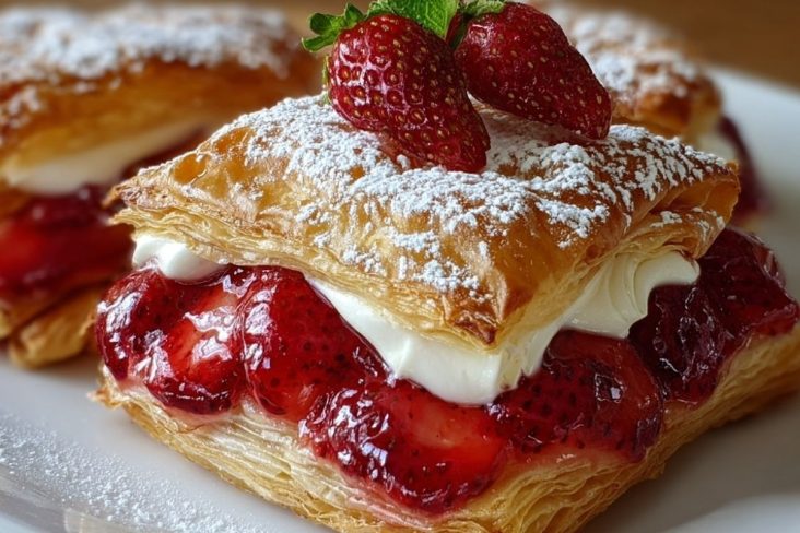 Strawberry Flaky Puff Pastry