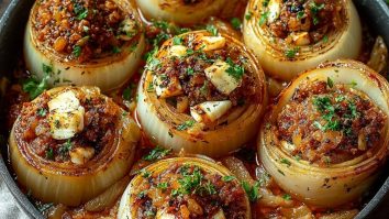 Greek Stuffed Onions
